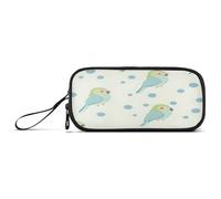 ISAOA Pencil Case, Large Capacity Pen Case with 3 Compartments, Stationery Pouch Cute Parrot for School & Office Supplies
