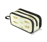 ISAOA Pencil Case, Large Capacity Pen Case with 3 Compartments, Stationery Pouch Kiwi Heart for School & Office Supplies