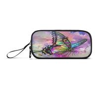 ISAOA Pencil Case, Large Capacity Pen Case with 3 Compartments, Stationery Pouch Three Beautiful Butterfly for School & Office Supplies