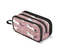 ISAOA Pencil Case, Large Capacity Pen Case with 3 Compartments, Stationery Pouch Unicorn for School & Office Supplies