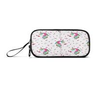 ISAOA Pencil Case, Large Capacity Pen Case with 3 Compartments, Stationery Pouch Unicorn Pink Blue Bow for School & Office Supplies