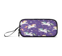 ISAOA Pencil Case, Large Capacity Pen Case with 3 Compartments, Stationery Pouch Wing Star Unicorn for School & Office Supplies