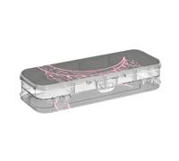ISAOA Pencil Case Magic Moon Pencils Box with Snap Lid,Double Deck Clear Stationery Pen Case with 4 Rulers Dividing Pen Storage Organiser for School Office