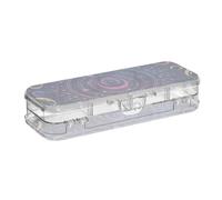 ISAOA Pencil Case Magical Astrology Spirituality Pencils Box with Snap Lid,Double Deck Clear Stationery Pen Case with 4 Rulers Dividing Pen Storage Organiser for School Office