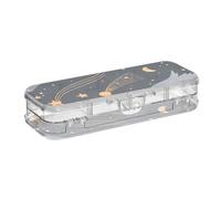 ISAOA Pencil Case Magical Comet Star Pencils Box with Snap Lid,Double Deck Clear Stationery Pen Case with 4 Rulers Dividing Pen Storage Organiser for School Office