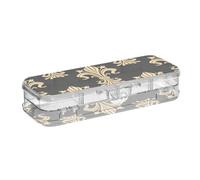 ISAOA Pencil Case Mtexnzm4nje0quxvrlzivmzybkze Pencils Box with Snap Lid,Double Deck Clear Stationery Pen Case with 4 Rulers Dividing Pen Storage Organiser for School Office
