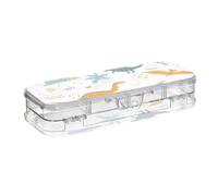 ISAOA Pencil Case Mtuyntixmtczyti2b2l0ywnwt25i Pencils Box with Snap Lid,Double Deck Clear Stationery Pen Case with 4 Rulers Dividing Pen Storage Organiser for School Office