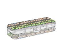 ISAOA Pencil Case Native Aztec Style Tribal Pencils Box with Snap Lid,Double Deck Clear Stationery Pen Case with 4 Rulers Dividing Pen Storage Organiser for School Office