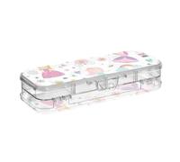 ISAOA Pencil Case Princess Castle Pencils Box with Snap Lid,Double Deck Clear Stationery Pen Case with 4 Rulers Dividing Pen Storage Organiser for School Office