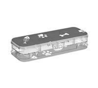 ISAOA Pencil Case Seamless of Animals Paws Pencils Box with Snap Lid,Double Deck Clear Stationery Pen Case with 4 Rulers Dividing Pen Storage Organiser for School Office