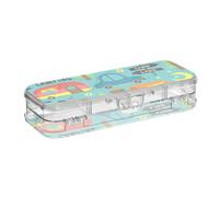 ISAOA Pencil Case Summer Camping Forest and Car Pencils Box with Snap Lid,Double Deck Clear Stationery Pen Case with 4 Rulers Dividing Pen Storage Organiser for School Office