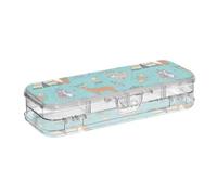 ISAOA Pencil Case Tribal Animals Woodland Forest Pencils Box with Snap Lid,Double Deck Clear Stationery Pen Case with 4 Rulers Dividing Pen Storage Organiser for School Office