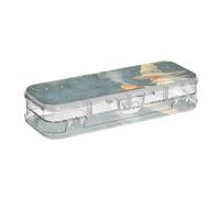 ISAOA Pencil Case Wizard's Potion Pencils Box with Snap Lid,Double Layer Clear Stationery Pen Case with 4 Rulers Dividing Pen Storage Organiser for School Office