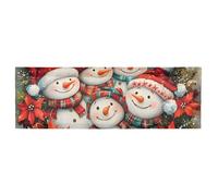 ISAOA Poinsettia Snowman Christmas Valance for Windows Kitchen Valance Window Treatment Short Curtains for Living Room Bedroom Windows Bathroom, 1 Panel, 54" W x 18" L