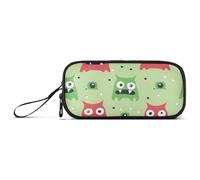 ISAOA Red and Green Monster Big Capacity Pencil Case 3 Compartments Pencil Pouch Portable Large Storage Pencil Box Pencil Bag for Teen Boys Girls Adults Students