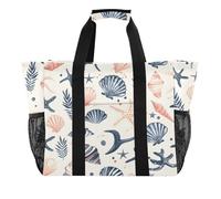 ISAOA Sea Shells Starfish Beach Bags for Women Large Waterproof Beach Tote Bag Travel Pool Yoga Nurse Shopping Tote Bag