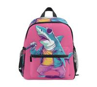 ISAOA Shark Men Sing Kids Small School Backpack, Toddler Preschool Shoulder Bookbag Kindergarten School Bag Casual Daypack for Boys Girls