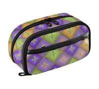 ISAOA Small Fresh Iris Flowers Pencil Case with Clear PVC, Waterproof Zipper Pen Bag Pouch Organizer with PE Divider Large Capacity Stationery Storage for School Office