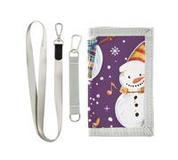 ISAOA Snowman Instrumental Pattern Kids Wallets for Boys Girls, Toddler Trifold Wallet with Zippered Coin Pocket and Card Holders, Novelty Wallet for Childrens Birthday Gifts