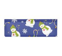 ISAOA Snowman Snowflakes Pattern Valance for Windows Kitchen Valance Window Treatment Short Curtains for Living Room Bedroom Windows Bathroom, 1 Panel, 54" W x 18" L