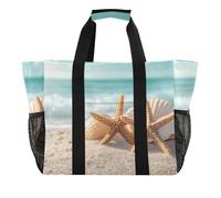 ISAOA Starfish Shell Beach Beach Bags for Women Large Waterproof Beach Tote Bag Travel Pool Yoga Nurse Shopping Tote Bag