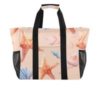 ISAOA Starfish Shell Pattern Beach Bags for Women Large Waterproof Beach Tote Bag Travel Pool Yoga Nurse Shopping Tote Bag