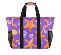 ISAOA Starfish Shell Pattern Beach Bags for Women Large Waterproof Beach Tote Bag Travel Pool Yoga Nurse Shopping Tote Bag