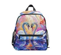ISAOA Swan Couple Kids Small School Backpack, Toddler Preschool Shoulder Bookbag Kindergarten School Bag Casual Daypack for Boys Girls