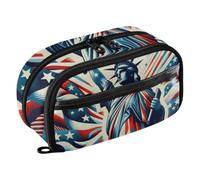 ISAOA The Statue of Liberty Pencil Case with 3 Compartments, Aesthetic Stationery Pen Bag Secondary School Essentials Supplies for Teen Girls Boys Adult