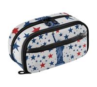 ISAOA The Statue of Liberty White Pencil Case with 3 Compartments, Aesthetic Stationery Pen Bag Secondary School Essentials Supplies for Teen Girls Boys Adult