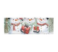ISAOA Three Snowman Christmas Valance for Windows Kitchen Valance Window Treatment Short Curtains for Living Room Bedroom Windows Bathroom, 1 Panel, 54" W x 18" L