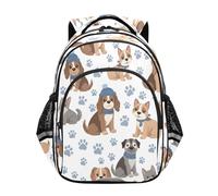 ISAOA Toddler Backpack Kids Backpack for Preschool or Kindergarten Puppy Blue Hat Collar Paw Prints Pattern 3-8 Years Old