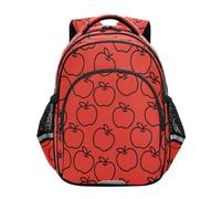 ISAOA Toddler Backpack Kids Backpack for Preschool or Kindergarten Red Black Line Apple 3-8 Years Old