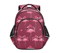 ISAOA Toddler Backpack Kids Backpack for Preschool or Kindergarten Valentine's Day Flamingo Love Pattern 3-8 Years Old