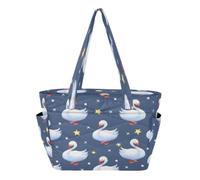 ISAOA Tote Bag for Women,Work Tote Bag with Zip Lightweight Laptop Bag Hand Bags Womens Shoulde Handbag Goose Yellow Star