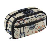 ISAOA Traditional Persian Tile Pattern Pencil Case with 3 Compartments, Aesthetic Stationery Pen Bag Secondary School Essentials Supplies for Teen Girls Boys Adult