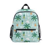 ISAOA Tropical Coast Pattern Kids Small School Backpack, Toddler Preschool Shoulder Bookbag Kindergarten School Bag Casual Daypack for Boys Girls
