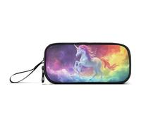ISAOA Unicorn on The Rainbow Cloud Big Capacity Pencil Case 3 Compartments Pencil Pouch Portable Large Storage Pencil Box Pencil Bag for Teen Boys Girls Adults Students