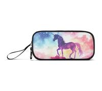 ISAOA Unicorn Standing on The Rainbow Big Capacity Pencil Case 3 Compartments Pencil Pouch Portable Large Storage Pencil Box Pencil Bag for Teen Boys Girls Adults Students