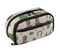 ISAOA Western Cowboy Boots Pencil Case with 3 Compartments, Aesthetic Stationery Pen Bag Secondary School Essentials Supplies for Teen Girls Boys Adult