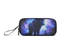 ISAOA Wolf Starlight Big Capacity Pencil Case 3 Compartments Pencil Pouch Portable Large Storage Pencil Box Pencil Bag for Teen Boys Girls Adults Students