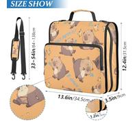 ISAOA Zip Binder Bag with Multi Pockets,Capybara I Didn't Mean It Pattern Ring Binder Case Folder File for Students Stationery Organiser,Water-Resistant