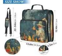 ISAOA Zip Binder Bag with Multi Pockets,Wizard's Potion Ring Binder Case Folder File for Students Stationery Organiser,Water-Resistant