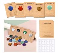 ISAROARO 24 Sets Pocket Hug Heart Worry Stone Keepsake Exchange Relationship Cards for Colleagues Family Distance Social Celebration of Life Gift