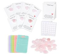 ISAROARO 28 Sets Bulk Pocket Hug Little Heart Worry Stone Keepsake Exchange Relationship Cards for Colleagues Family Distance Social Celebration of Life Gift (Rose quartz)
