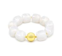 ISAROARO Multicolor Chunky Beaded Bracelet for Women Bold Acrylic Resin Stretch Bracelet Summer Beach Statement Bracelets Trendy Elastic Bangle Jewelry, L, No Metal Type, no gemstone