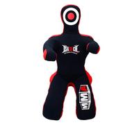 Isatech MMA Grappling Dummy, Training Punching Bag, Black and Red, Canvas Material, Sitting Position with Target (Black, 6ft (72"))