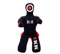 Isatech MMA Grappling Dummy, Training Punching Bag, Black and Red, Canvas Material, Sitting Position with Target (Black, 5ft (60"))