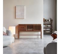 Isaure - Solid walnut and premium terrazzo console table Brown
