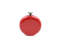 iSavage 5oz Round Shaped Portable Hip Flask, Popular Red Painting 304 Stainless Steel